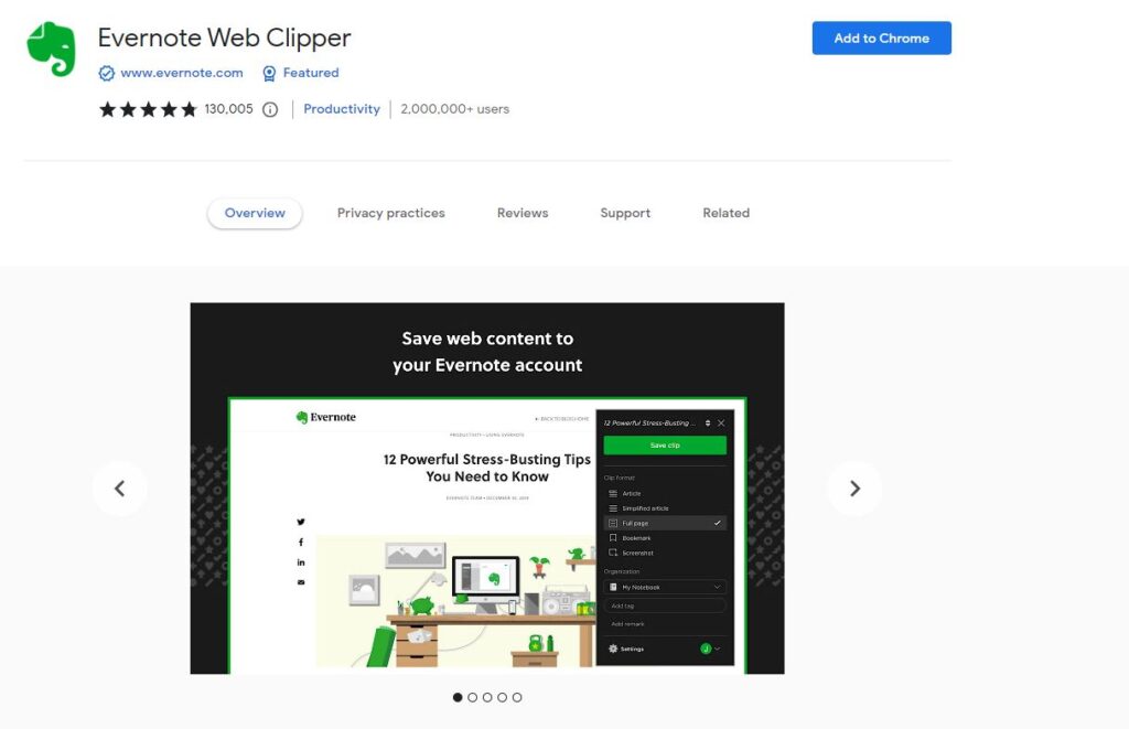  افزونه Evernote web clipper